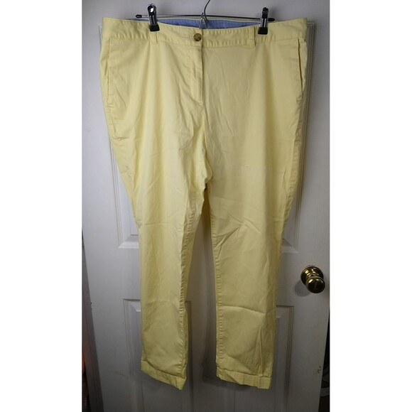 Talbots Woman 14W Pants Weekend Chino Yellow Straight Casual Vacation Travel... - Picture 1 of 11